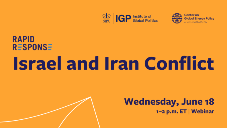 IGP and CGEP Rapid Response: Israel and Iran Conflict