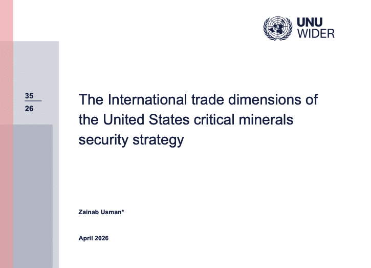 The international trade dimensions of the United States critical minerals security strategy